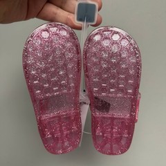 OshKosh Bgosh Toddler Girls Jelly Sandals Size 7 Pink Silver Glitter NWT