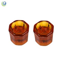 GLASS DAPPEN DISH HONEY BROWN ACRYLIC HOLDER CONTAINER DENTAL COSMETOLOGY 12/PCS