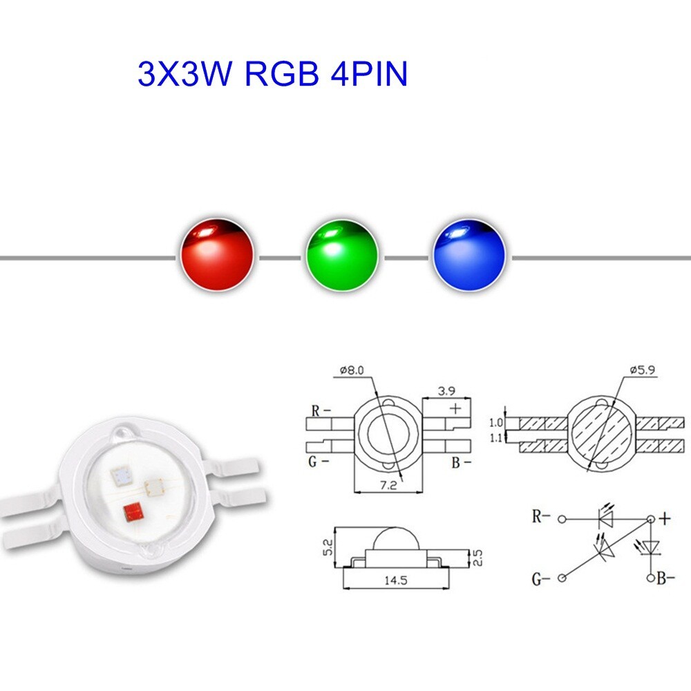 10pcs RGB RGBW RGBWW RGBWY RGBWYUV LED Chip Full Color Red Green Blue LED bead