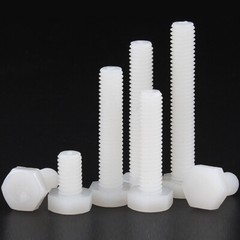 M8 – 1.25 White Nylon Hex Head Bolts Full Thread Hex Cap Plastic Screws DIN 933