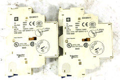 2 USED SCHNEIDER ELECTRIC GVAN11 AUXILIARY CONTACT BLOCKS 6 AMP ***MAKE OFFER***