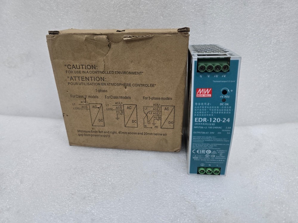 Mean Well EDR-120-24 120W 24V 5A DIN Rail Power Supply AC-DC Original