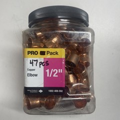 Pro Pack 1/2 Copper Elbows 47pcs Solder Fittings for Plumbing