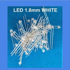 10pc WHITE (CLEAR) 1.8mm LED Light Emitting Diode – Christmas Lights , etc.