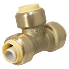10) 1/2″ Push-Fit Tee w. 1 Free Removing Clip, Lead Free Brass