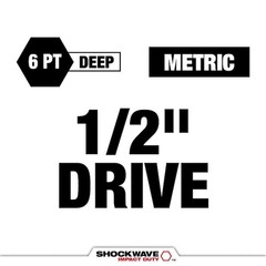 Milwaukee Tool 49-66-6803 1/2 In Drive Socket Set Metric, Sae 16 Pieces 10 Mm
