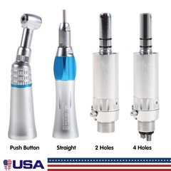 Dental Low Slow Speed Handpiece Contra Angle Straight Air Motor E-type 4/2 Holes