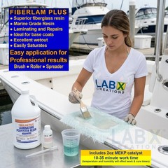 FIBERLAM PLUS FIBERGLASS RESIN 5 Gallon +MEKP (Laminating cloth, CSM, biaxial)