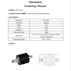 BECEN 10W SMA Attenuator,10db,DC to 3GHz,50 Ohm 10db