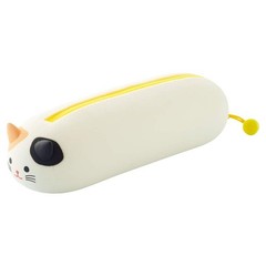 PuniLabo Zipper Pen Case/Pouch, Horizontal, 2.5″ x 7.9″, Calico Cat (A7781-7)