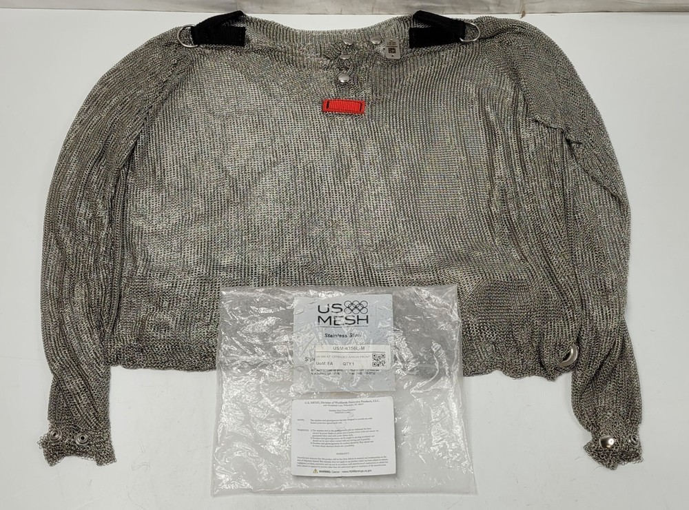 US Mesh USM-4356L-M SS Metal Mesh Tunic 42″ Medium Extended Apron Front NEW