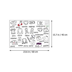 Removable Dresser Clothes Labels: Wardrobe Clothing 60.00X40.00X0.01CM, Multi
