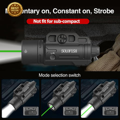 1500Lm Tactical Pistol Light Green Laser Combo Strobe Picatinny Rail USB