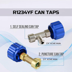 Car R1234yf Self Sealing Can Tap and Puncture AC Freon Adapter Fittings Left Han