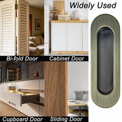 Recessed Door Handle Flush Pull 6 Inch Sliding Closet Handle Oval Pocket Door…