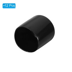 12 Pack 7/8″ ID Round Rubber End Caps Flexible Rubber Bolt Covers Caps Black
