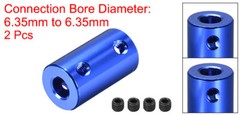 2pcs 1/4″ Bore Rigid Coupling Set Screw Aluminum Alloy Shaft Coupler Connector