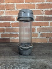 Vtg Diebold Mosler Bank Drive Thru Vacuum Tube Pneumatic Carrier Canister Double