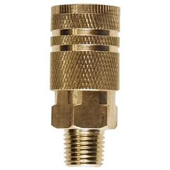 10PK- Quick Coupler, 1/4 MNPT, 1/4 Body, 300PSI Brass Material 6 Ball Bearing