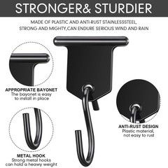 BBTO 24 Pairs Camping Awning Hooks RV Awning Accessory Hangers S Shaped Hooks Se