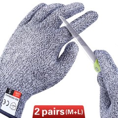 Level 5 Cut Resistant Gloves – 4 Pack for Kitchen, Meat, Wood Carving