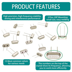 200PCS 10-Value Crystal Oscillator Assortment Kit 4MHz to 27.145MHz