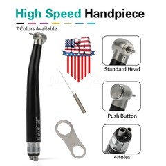 Dental High Speed Handpiece Push Button 4 hole NSK Style Color Black