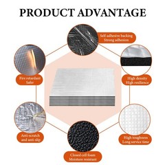 SHMZK 8 PCS Car Sound Deadening Mat, 197 mil 8.7 sqft Aluminum Foil 8