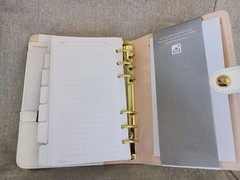 NIB Kikki K White Gold Bronze Spots Leather Personal Planner Notebook Calendar