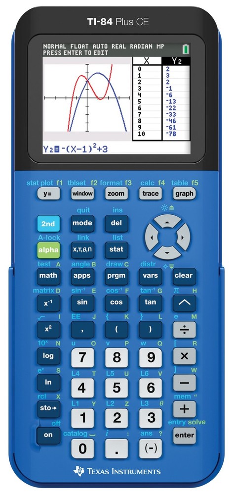 TI 84 Plus CE Graphing Calculator Full Color Display Rechargeable Battery