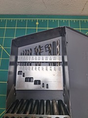 Drill Bit Set Index 1/16 to 1/2 HSS Set Vintage Huot Steel Case (INCOMPLETE)