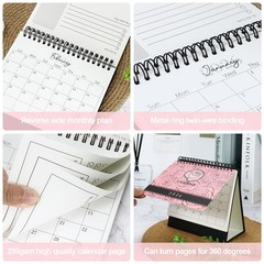 Koqye Desk Calendar 2025-2026 July to December 2026, Small 6.5*6.5inch, Pink