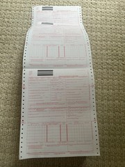 continuous HCFA CMS 1500 form computer paper, approx 800 sheets, 9.5″ x 11″