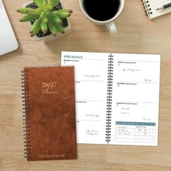Camel Leatherlike AY July 2026 – June 2027 3.5″ x 6.5″ Softcover Weekly Planner