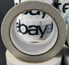 Black Logo eBay Branded Packaging Tape, 2″ x 75 yds, 2.5 Mill Thick, Lot of 12