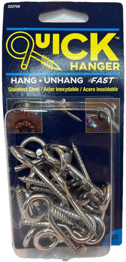 Quick Hanger—Open Screw Eyebolt—20pc Stainless Steel—NEW—SHIPS IN 24 HOURS—
