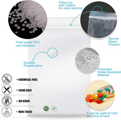 5″ x 7″ Clear Reclosable Zip Poly Bags, 100 Pack, 2 Mil Thickness