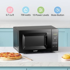 COMFEE’ EM720CPL-PMB 0.7cu.ft 700W Countertop Microwave Oven, ECO Mode, Black