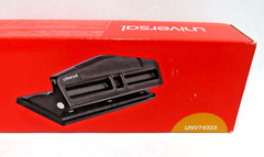 Universal Deluxe 3 Hole Punch 12 Paper Sheets Capacity Adjusts To 2 Holes NEW