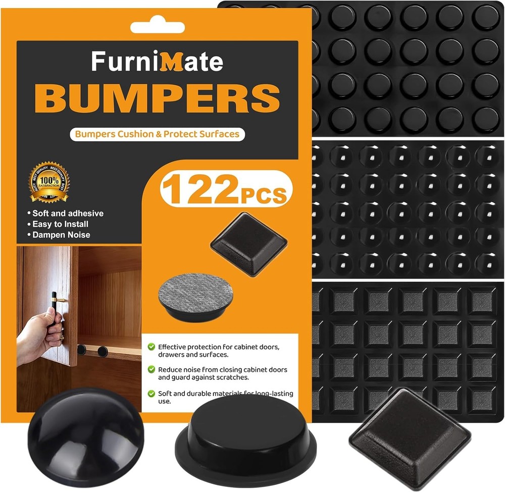 Adhesive Rubber Feet 122PCS – Black Bumpers 122 Black, 122pcs Set
