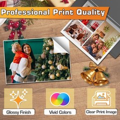 Koala 4×6 Inch Glossy Sticker Paper for Inkjet and Laser Printer, 50 White