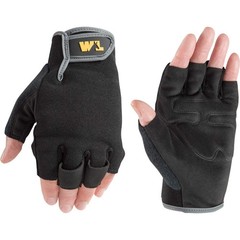 Wells Lamont Men’s Fingerless Synthetic Leather Palm Work Gloves, Large (847L)