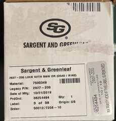 Sargent & Greenleaf Manipulation Resistant Combination Safe Lock S&G 2937-200