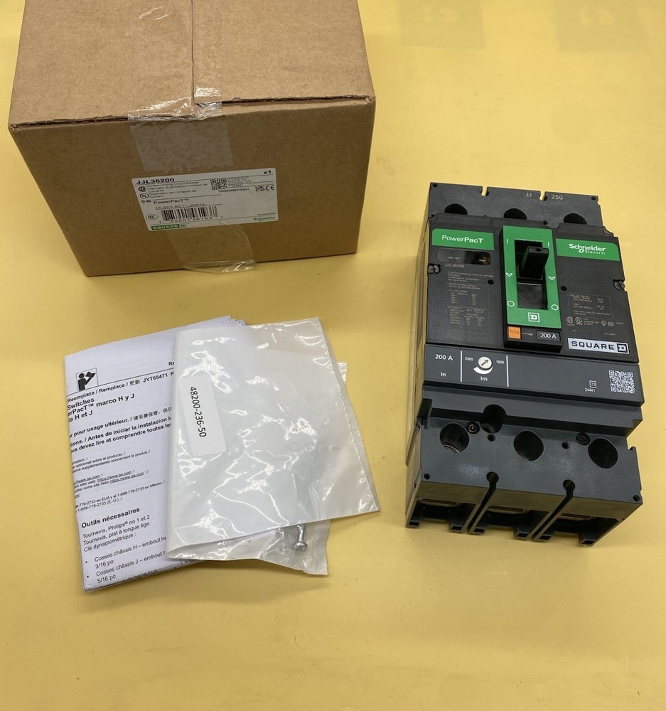 NEW SQUARE D JJL36200 CIRCUIT BREAKER – 3 POLE, 200A, 600V ~ NEW IN BOX 🇺🇸
