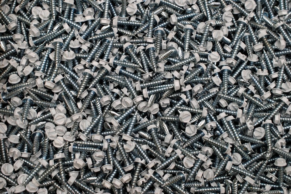 (750) White Painted Zip Screws 8 x 3/4 Self-Piercing Hex Washer Sheet Metal