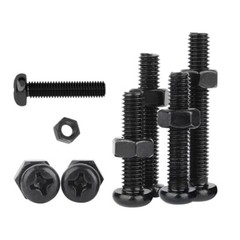 Black Steel Pozi Pan Head Screws Phillips Bolt With Full Nut M2 M2.5 M3 M4 M5 M6