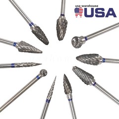 10pcs/Set Dental Tungsten Carbide Burs Plaster Alloy Acrylic Drill Polisher