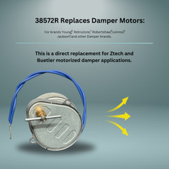 Synchron damper motor 38572R for Ztech Buetler Damper 24vac Long Pin motor
