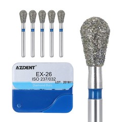 200pcs AZDENT Dental Diamond Burs Medium FG 1.6MM F High Speed Handpiece 20Types