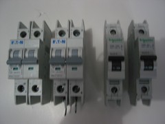 Industrial Breakers, Eaton and Schneider. WMZT2D07, WMZT2D01, C60 10A, C60 2A
